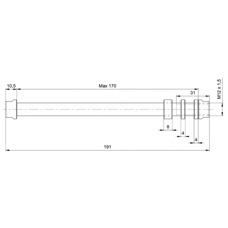 Garmin Tacx Trainer Axle For 12mm E-Thru - M12x1.50 / 170mm - T1710 4 Garmin Tacx Trainer Axle For 12mm E-Thru - M12x1.50 / 170mm - T1710 - Image 2