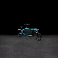 CUBE CARGO DUAL HYBRID 1000 - Electric Cargo Bike - 2023 - Blue / Lime -Cycle Parts Shop 689270 p 0030941 1403099