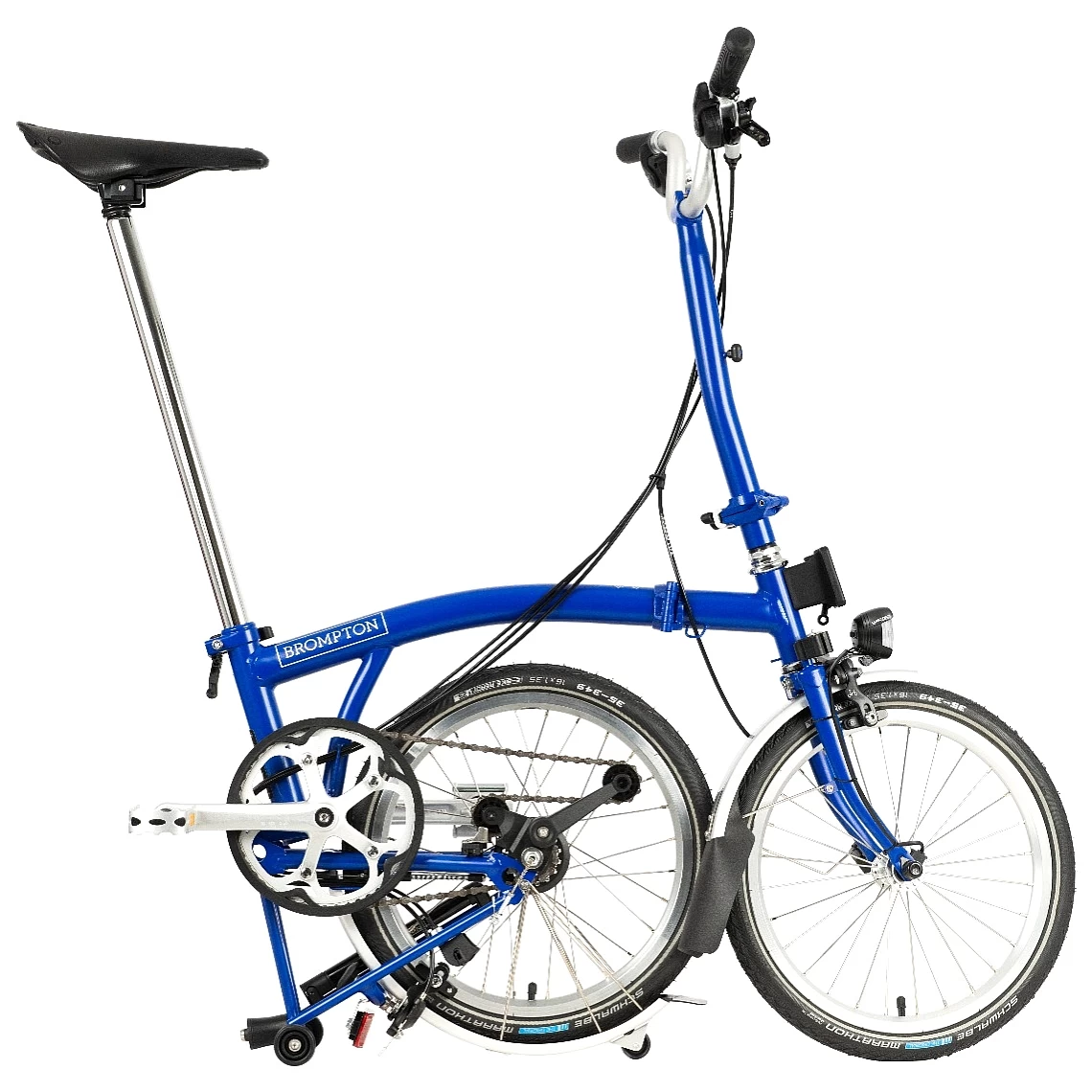 Brompton C Line Explore - 6-Speed - High Bar - Telescopic Seatpost - Rear Rack & Dynamo - 16" Folding Bike - 2022 - Picadilly Blue Matt 4 Brompton C Line Explore - 6-Speed - High Bar - Telescopic Seatpost - Rear Rack & Dynamo - 16" Folding Bike - 2022 - Picadilly Blue Matt - Image 2