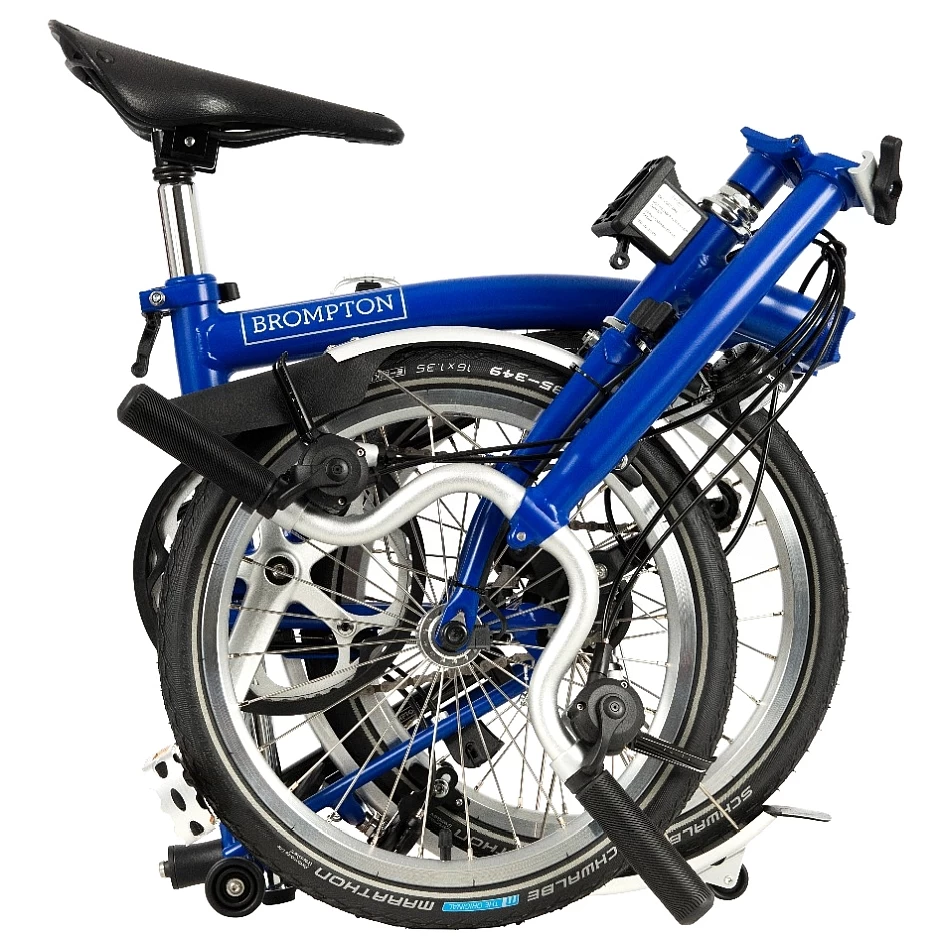 Brompton C Line Explore - 6-Speed - High Bar - Telescopic Seatpost - Rear Rack & Dynamo - 16" Folding Bike - 2022 - Picadilly Blue Matt 5 Brompton C Line Explore - 6-Speed - High Bar - Telescopic Seatpost - Rear Rack & Dynamo - 16" Folding Bike - 2022 - Picadilly Blue Matt - Image 3