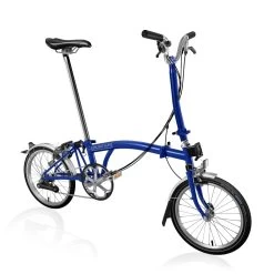 Brompton C Line Explore - 6-Speed - High Bar - Extended Seatpost - 16" Folding Bike - 2022 - Picadilly Blue Matt