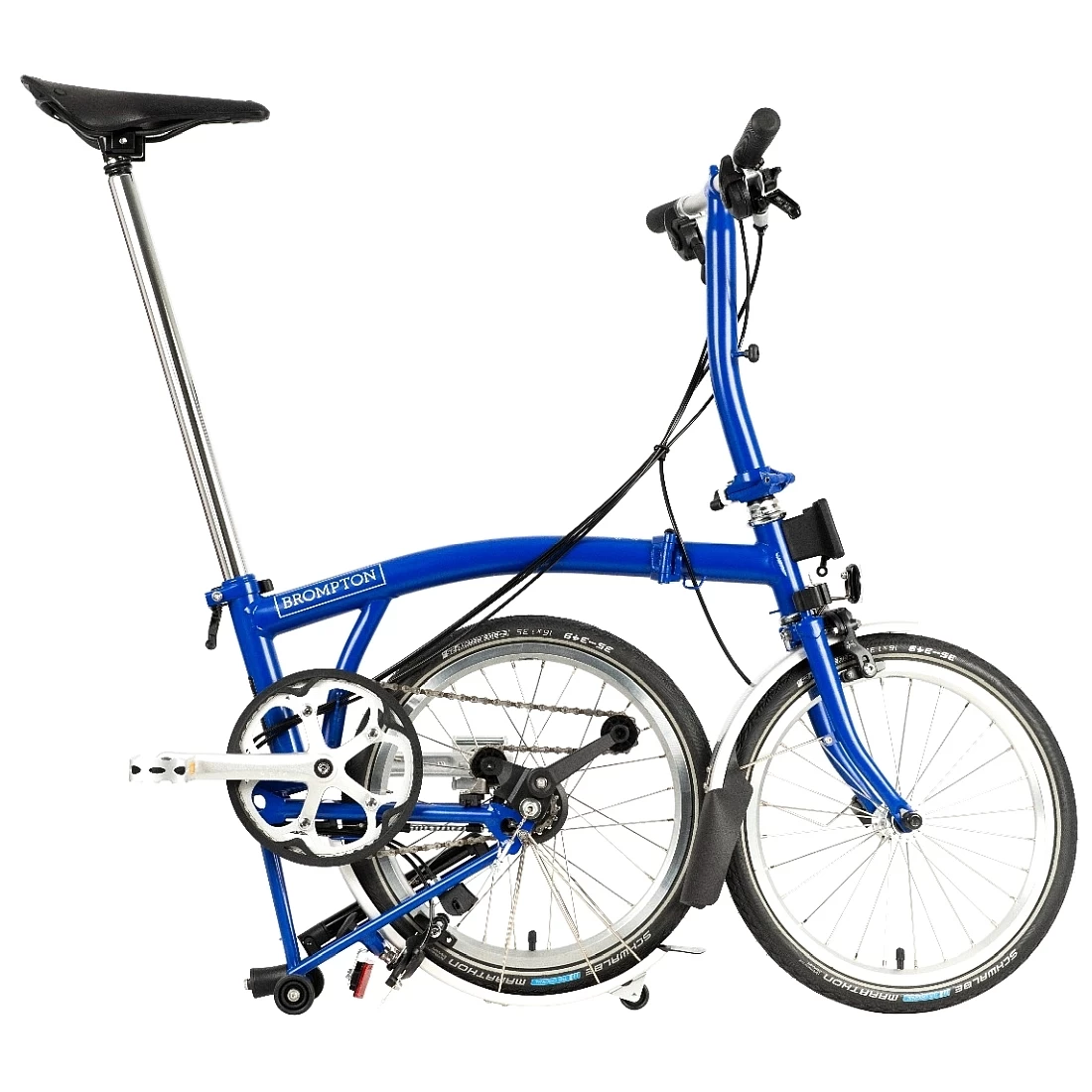 Brompton C Line Utility - 3-Speed - High Bar - Telescopic Seatpost - Dynamo - 16" Folding Bike - 2022 - Picadilly Blue Matt 4 Brompton C Line Utility - 3-Speed - High Bar - Telescopic Seatpost - Dynamo - 16" Folding Bike - 2022 - Picadilly Blue Matt - Image 2