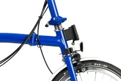 Brompton C Line Utility - 3-Speed - High Bar - Extended Seatpost - Dynamo - 16" Folding Bike - 2022 - Picadilly Blue Matt -Cycle Parts Shop c line explore 6 speed high bar extended seatpost picadilly blue matt 5 1214296