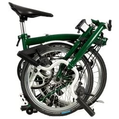 Brompton C Line Utility - 3-Speed - High Bar - Telescopic Seatpost - Dynamo - 16" Folding Bike - 2022 - Racing Green Matt -Cycle Parts Shop c line explore 6 speed high bar extended seatpost racing green matt 4 1214088