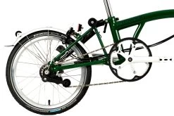 Brompton C Line Utility - 3-Speed - High Bar - Telescopic Seatpost - Dynamo - 16" Folding Bike - 2022 - Racing Green Matt -Cycle Parts Shop c line explore 6 speed high bar extended seatpost racing green matt 5 1214089