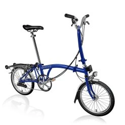 Brompton C Line Explore - 6-Speed - High Bar - Telescopic Seatpost - Rear Rack & Dynamo - 16" Folding Bike - 2022 - Picadilly Blue Matt