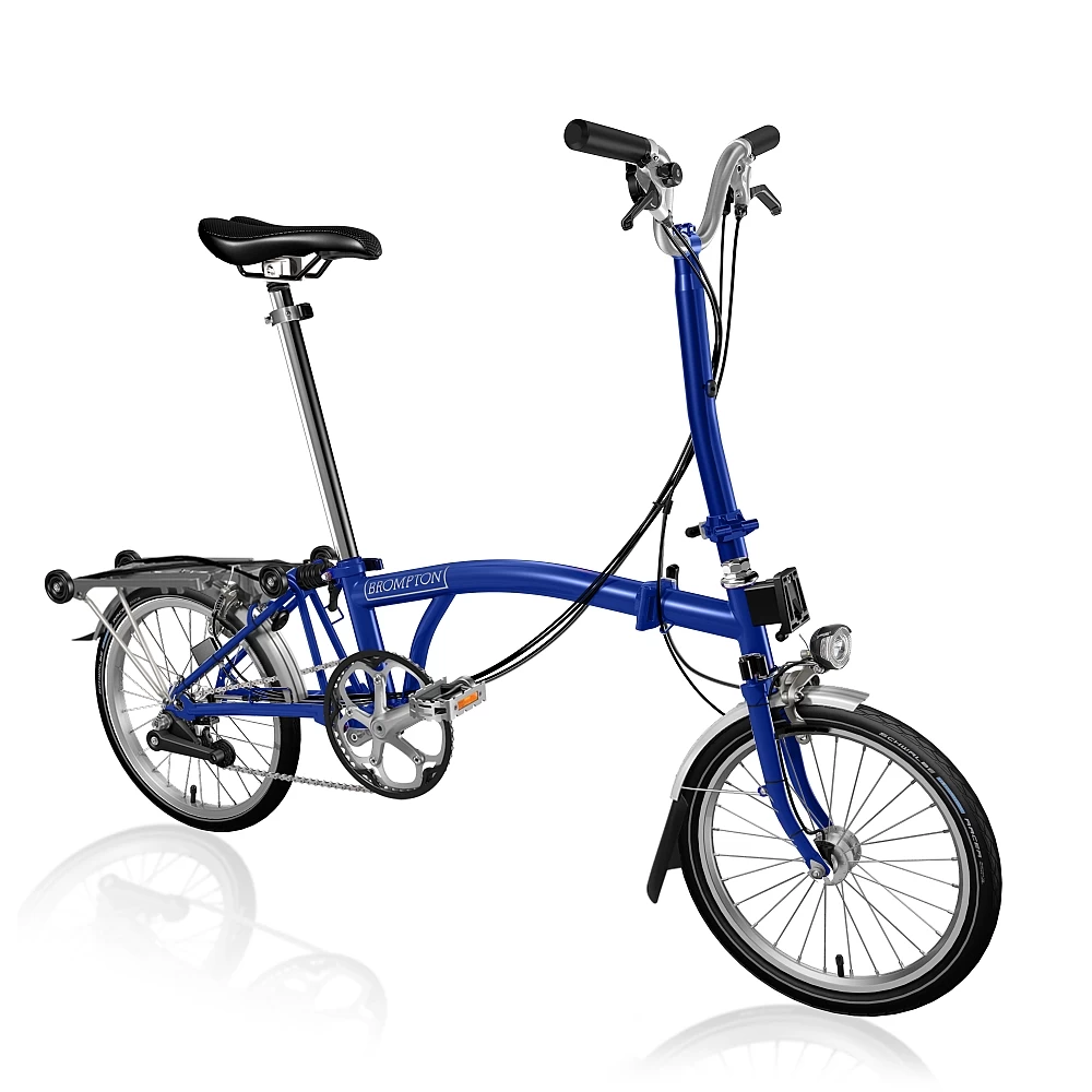 Brompton C Line Explore - 6-Speed - High Bar - Telescopic Seatpost - Rear Rack & Dynamo - 16" Folding Bike - 2022 - Picadilly Blue Matt 3 Brompton C Line Explore - 6-Speed - High Bar - Telescopic Seatpost - Rear Rack & Dynamo - 16" Folding Bike - 2022 - Picadilly Blue Matt