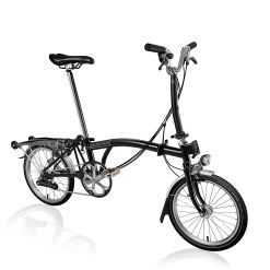 Brompton C Line Explore - 6-Speed - Mid Bar - Standard Seatpost - Rear Rack & Dynamo - 16" Folding Bike - 2022 - Black Matt