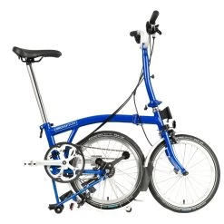 Brompton C Line Utility - 3-Speed - Mid Bar - Standard Seatpost - 16" Folding Bike - 2022 - Picadilly Blue Matt -Cycle Parts Shop c line explore 6 speed mid bar standard seatpost picadilly blue matt 2 1218205