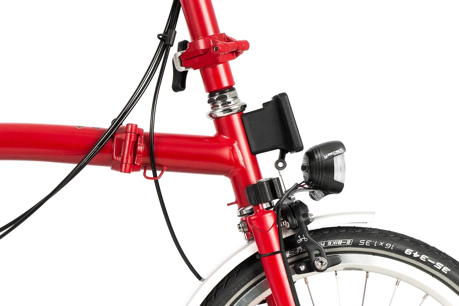 Brompton C Line Utility - 3-Speed - High Bar - Telescopic Seatpost - Dynamo - 16" Folding Bike - 2022 - House Red Matt 8 Brompton C Line Utility - 3-Speed - High Bar - Telescopic Seatpost - Dynamo - 16" Folding Bike - 2022 - House Red Matt - Image 6