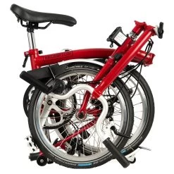 Brompton C Line Utility - 3-Speed - High Bar - Telescopic Seatpost - 16" Folding Bike - 2022 - House Red Matt -Cycle Parts Shop c line utility 3 speed high bar extended seatpost house red matt 3 1217180