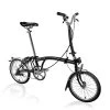 Brompton C Line Utility - 3-Speed - High Bar - Telescopic Seatpost - 16" Folding Bike - 2022 - Black Matt -Cycle Parts Shop c line utility 3 speed high bar telescopic seatpost black matt 1 1217785