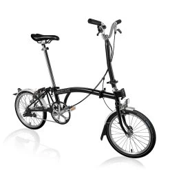 Brompton C Line Utility - 3-Speed - High Bar - Telescopic Seatpost - 16" Folding Bike - 2022 - Black Matt
