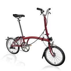 Brompton C Line Utility - 3-Speed - High Bar - Telescopic Seatpost - 16" Folding Bike - 2022 - House Red Matt