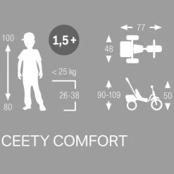 Puky CEETY COMFORT Tricycle - Grey 9 Puky CEETY COMFORT Tricycle - Grey -Cycle Parts Shop ceety comfort specs 884895