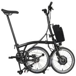 Brompton Electric C Line Explore - 6-Speed - High Bar - Extended Seatpost - 16" Electric Folding Bike - 2023 - Matt Black -Cycle Parts Shop electric c line explore 6 speed high bar extended seatpost 3 1451966