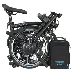 Brompton Electric C Line Explore - 6-Speed - High Bar - Telescopic Seatpost - 16" Electric Folding Bike - 2023 - Matt Black -Cycle Parts Shop electric c line explore 6 speed high bar extended seatpost 4 1451967 1