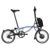 Brompton Electric C Line Explore - 6-Speed - High Bar - Telescopic Seatpost - 16" Electric Folding Bike - 2023 - Cloud Blue -Cycle Parts Shop electric c line explore 6 speed high bar extended seatpost cloud blue 1 1452443 1