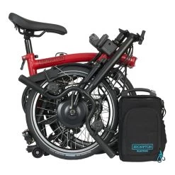 Brompton Electric C Line Explore - 6-Speed - High Bar - Extended Seatpost - 16" Electric Folding Bike - 2023 - House Red Matt -Cycle Parts Shop electric c line explore 6 speed high bar extended seatpost house red 4 1452402