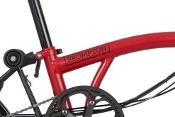 Brompton Electric C Line Explore - 6-Speed - High Bar - Extended Seatpost - 16" Electric Folding Bike - 2023 - House Red Matt -Cycle Parts Shop electric c line explore 6 speed high bar extended seatpost house red 6 1452404