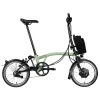 Brompton Electric C Line Explore - 6-Speed - High Bar - Telescopic Seatpost - 16" Electric Folding Bike - 2023 - Matcha Green -Cycle Parts Shop electric c line explore 6 speed high bar extended seatpost matcha green 1 1452229