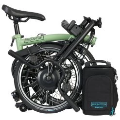 Brompton Electric C Line Explore - 6-Speed - High Bar - Telescopic Seatpost - 16" Electric Folding Bike - 2023 - Matcha Green -Cycle Parts Shop electric c line explore 6 speed high bar extended seatpost matcha green 4 1452232