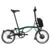 Brompton Electric C Line Explore - 6-Speed - High Bar - Telescopic Seatpost - 16" Electric Folding Bike - 2023 - Racing Green -Cycle Parts Shop electric c line explore 6 speed high bar extended seatpost racing green 1 1452367