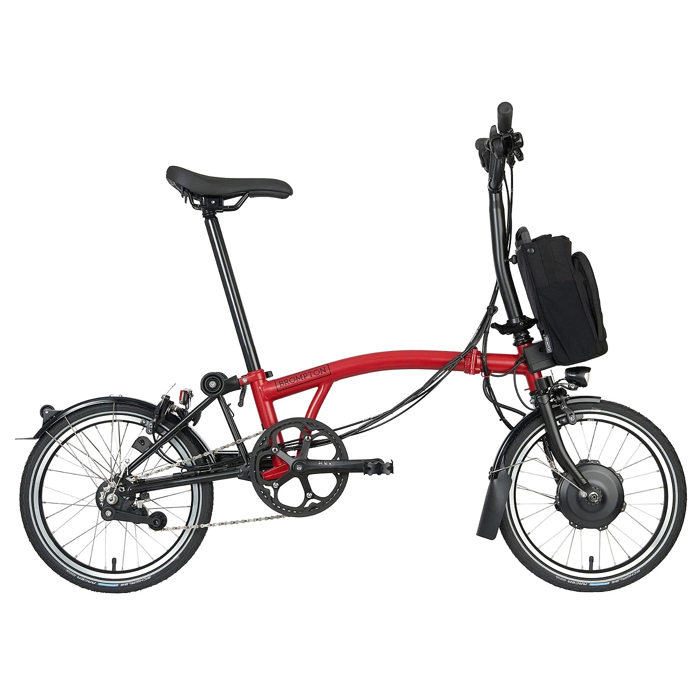 Brompton Electric C Line Explore - 6-Speed - Mid Bar - Standard Seatpost - 16" Electric Folding Bike - 2023 - House Red Matt 3 Brompton Electric C Line Explore - 6-Speed - Mid Bar - Standard Seatpost - 16" Electric Folding Bike - 2023 - House Red Matt