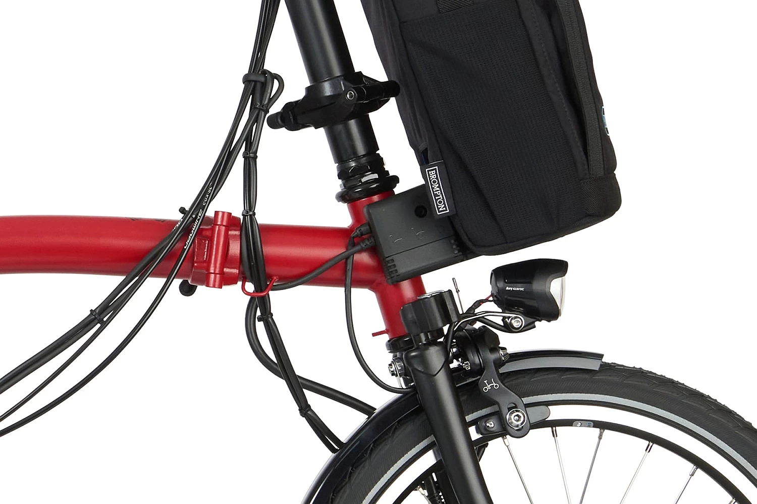 Brompton Electric C Line Explore - 6-Speed - Mid Bar - Standard Seatpost - 16" Electric Folding Bike - 2023 - House Red Matt 9 Brompton Electric C Line Explore - 6-Speed - Mid Bar - Standard Seatpost - 16" Electric Folding Bike - 2023 - House Red Matt - Image 7