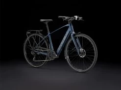 Trek FX+ 2 Electric City Bike - 2023 - Satin Mulsanne Blue -Cycle Parts Shop fxplus2 portrait 1329175