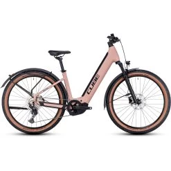 CUBE REACTION HYBRID Pro 500 Allroad - 27.5" Easy Entry Electric Mountain Bike - 2023 - Blushrose / Silver