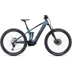 CUBE STEREO HYBRID 140 HPC ABS 750 - Carbon Electric Mountainbike - 2023 - Smaragdgrey / Blue
