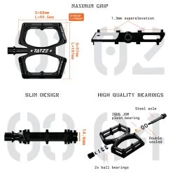 Tatze CONTACT CNC - MTB Flat Pedals - Large - Orange -Cycle Parts Shop tatze contact cnc large 7 1295766