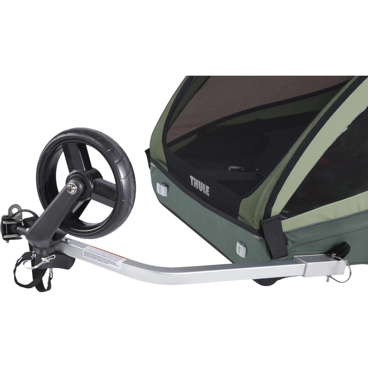 Thule Coaster XT Bike Trailer For 1-2 Kids - Bicycle + Stroller Kit - Basil Green 5 Thule Coaster XT Bike Trailer For 1-2 Kids - Bicycle + Stroller Kit - Basil Green - Image 3