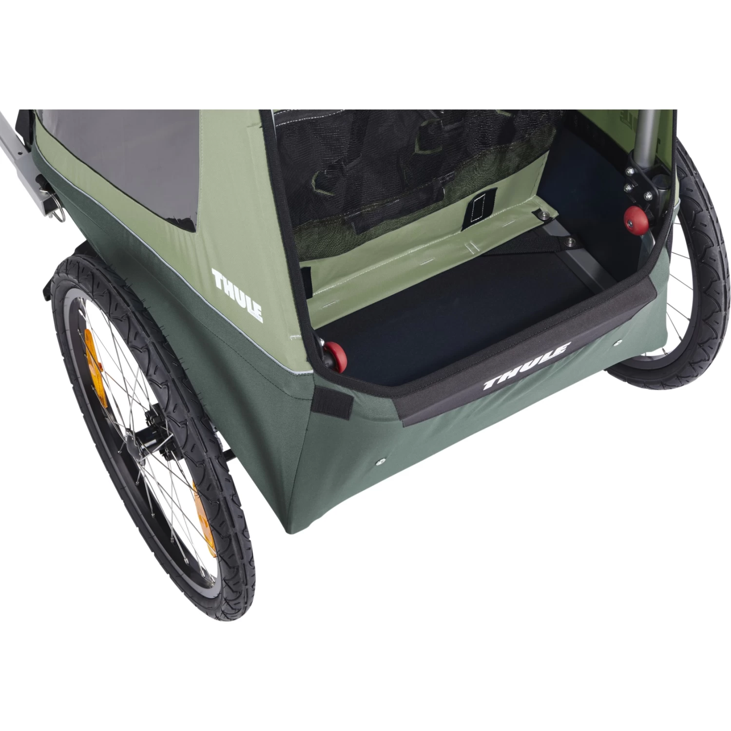 Thule Coaster XT Bike Trailer For 1-2 Kids - Bicycle + Stroller Kit - Basil Green 6 Thule Coaster XT Bike Trailer For 1-2 Kids - Bicycle + Stroller Kit - Basil Green - Image 4