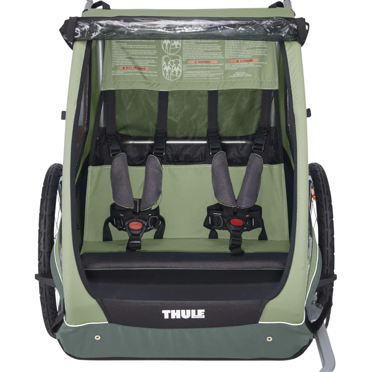 Thule Coaster XT Bike Trailer For 1-2 Kids - Bicycle + Stroller Kit - Basil Green 8 Thule Coaster XT Bike Trailer For 1-2 Kids - Bicycle + Stroller Kit - Basil Green - Image 6