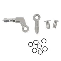 Trickstuff Fitting Kit Angled & Banjo For Kevlar Brake Hose - Silver