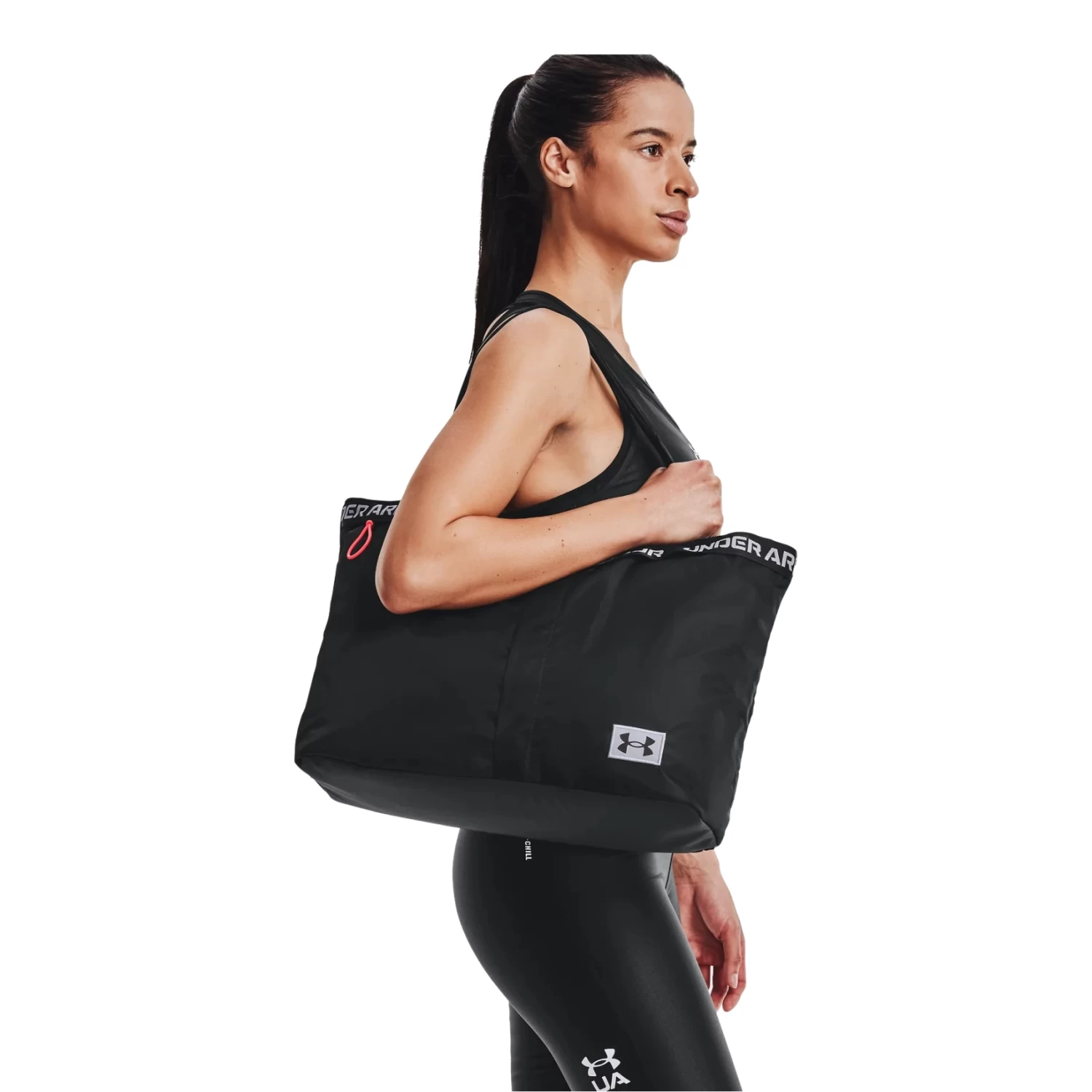 Under Armour UA Essentials Tote Bag Women - Black / Mod Gray 7 Under Armour UA Essentials Tote Bag Women - Black / Mod Gray - Image 5